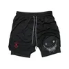 Men's Shorts Anime Berserk Running Men Fitness Gym Training 2 In 1 Sports Quick Dry Workout Jogging Double Deck Summer