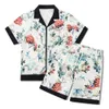 Chemises hawaïennes imprimées de fleurs pour hommes, taille élastique, short de Style droit, ensemble masculin ZCT9