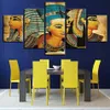 Vintage Bilder Leinwand gedruckt Poster 5 Panel Pharao des alten Ägypten Gemälde Home Decor für Wohnzimmer Kunstwerk Wandkunst T200310U