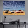 Moderno di Grandi Dimensioni Paesaggio Poster Wall Art Tela Pittura Barca Spiaggia Immagine Stampa HD Per Soggiorno camera Da Letto Decorazione264E