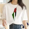 Kvinnors t-shirt Palestina Map Letter Printed Womens T-shirt Summer Fashion Short SLE Top Tees Casual o-hals Harajuku Fe T-shirts L24312