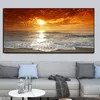 Modern stor storlek landskap affisch väggkonst duk målar solnedgång strandbild för vardagsrum sovrum dekoration303a