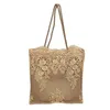 مطرزة Zoysia Frosted Silk Popular Straw Woven Handbag Holiday Beach Bag Bag Lace 240312