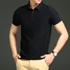 Summer Men Polo koszulki Lapel Solid Kolor jedwabny Silk luźne koszulki z krótkim rękawem Mężczyźni Mężczyzn golfowy koszulki polo swobodne topy mężczyźni ubranie 240301