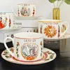 Tarot Star Sun Coffee Cups and Saucers Creative Tableware Plates Dishes Coffee Cups Wholesale Mug For Tea Kitchen Accessories 240304