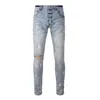 Designer men fashion distressed ripped high-end quality straight retro true top quality motorcycle pants Retro Streetwear Casual Sweatpants Joggers jeans cotton