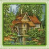 Cabin with water truck scenery home decor painting Handmade Cross Stitch Embroidery Needlework sets counted print on canvas DMC 1182B