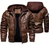 Vintage Jacke Bomber Herren Winterjacke Dicker Mantel Mode Reißverschluss Mantel Kunstlederjacke Herren Pelzgefüttert Warmer Mantel Herren Braun 201207907557