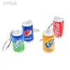 Keychains Lanyards Simulated Beverage Bottle Keychain Resin Doll Couple Key Chain Men Women Bag Pendant Children Mini Canned Drinks Bottle ldd240312