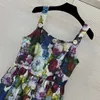 Sukienka z nadrukiem mody 2024 NOWOŚĆ Spring Summer Spaghetti Pasp Designer Sukienki marki tego samego stylu sukienki 0312-8