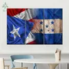 Peintures Porto Rico et Honduras Drapeau Multi Panneau 3 pièces Toile Mur Art Décoration de la maison Peinture à l'huile 250k