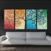 Canvas målning affisch färgglada bladträd 4 stycke målning väggkonst modulära bilder för heminredning väggkonst bild målning250o