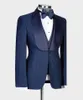 Garnitury męskie formalne mężczyźni czarny szal klapa jeden przycisk kostium Homme Groom Wedding Tuxedo Prom Terno Masculino Slim Fit Blazer 3 sztuki