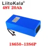 Liitokala 18650 48V 20AH 13S6Pリチウムバッテリーパック48V 20AH 1000W電気自転車バッテリー20A BMS 54.6V 2A充電器