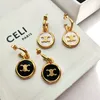 luxury cel brand circle designer earrings for women retro vintage 18k gold letters geometry orecchini ohrringe earings earring ear rings party jewelry