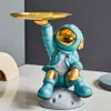 Decorative Objects Figurines Creative Astronaut with Metal Tray Resin Home Art Space Man Sculpture Office Desktop Ornaments For 22248K