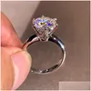 Solitaire Ring 5 karat verkliga engagemang kvinnor 18k vitt guld pläterat lab diamant sterling sier ringar smycken 230419 droppleverans otezx