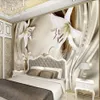 moderne Tapete für Wohnzimmer Goldene Lilie Tapeten 3D-Stereo-TV-Hintergrundwand im europäischen Stil279n