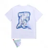 Verão Luxo Camiseta Mulheres Mens Designer Roupas Soltas Tees Tops Homem Casual Rua Graffiti Camisas Clássico Seta Manga Curta Camisetas Offs Branco Camisetas Xipt