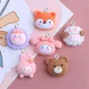 Charms 10pcs Cartoon Animals Głowa żywica DIY Bransoletka Kluczowa biżuteria Making Akcesoria Niedźwiedź Niedźwiedź Niedźwiedź Fox Sheep Ciss