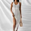 Women's Swimwear Stylish Bikini Cover Up Off Shoulders Sun Protection Breathable Lace-up Slit