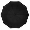 Guarda-chuvas Guarda-chuva de viagem totalmente automático com luz LED reverso dobrável listra reflexiva UV para dias de sol ou chuva
