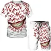 Mens Clown 3D Printed Summer Tracksuit Tshirt Shorts 2 -częściowe stroje swobodne hip -hop street garnitury