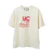 T-shirts pour hommes Designer Gu Gujia Correct High Version 24S Nouveau T-shirt à manches courtes Cherry Digital Print OS Drop Style Style Unisexe EO17