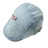 Berets unisex retro casual mężczyzn kapelusz zimowe jeansy dżinsy kobiety zakupy na świeżym powietrzu wizjerze zszyte