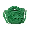 Crossbody Cotton Thread Woven Bag New Versatile Hollow Grass Holiday Beach Xiaoqing Women s 240312