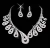 15042 Goedkope Dames Bruids Bruiloft Pageant Strass Ketting Oorbellen Sieraden Sets voor Feest Bruids Sieraden6988576