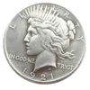 Pièces de monnaie plaquées argent, Dollar de la paix américain 1921, pièces de monnaie, matrices en métal, usine de fabrication 305o