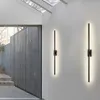 Modern simple linear tube LED wall lamp up down background opposite wall light LED bedside foyer corridor black gold LED sconce 21313G