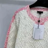 24SS FW Women's Sweaters Designer Topps Pullover Letter Buttons Tops Runway Brand Designer Crop Top Cashmere Shirt High End brodered Elasticity Outwear Knitwear