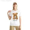 Женская футболка YRYT, новая футболка, летняя женская футболка с круглым вырезом, летняя короткая женская футболка с надписью «Напиток, чай с молоком, медведь», большой размер, забавный топ L24312 L24312