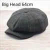 Laine rétro sboy casquettes hommes automne octogonal chapeau mode peintres décontracté hommes avant rayé bérets Peaky Blinders 240229