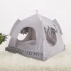 Yumuşak Nest Kennel Yatak Mağara Evi Uyku Tulumu Mat Pad Çadır Evcil Hayvanlar Kış Sıcak Rahat Yataklar S-XL 2 Renk Kediler için Evcil Yatak 232D