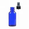 Frascos de spray de vidro âmbar azul cobalto grosso de 50ml para óleos essenciais - com pulverizadores de névoa fina preta Wcxkb Vgqpk
