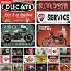 DUCATI – Plaque métallique Vintage, panneau de service en étain, décor mural pour Plaque de Garage, affiche artisanale de moto personnalisée Q07232778