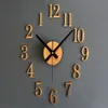 Omvänd klocka Back Metallic True 3D Stereo Diy Diy Wall Clock Creative Mode Watches Bell Reversal203U