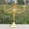 Golden Metal Candle Holder 5-Arms Candle Stand 27 cm Wysp Wedding Event Candelabra Candle Stick243f