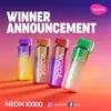 VOZOL NEON 10000 10K Puffes en gros E Vape Vape Disposable Vape Vaporizer Juice Vapor Mod Kit Mini Ecigs Pen rechargeable Type-C 2% 5% JUI DE VAPE DE NICOTINE