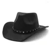 Berets Men's Cap Cowboy Hat Cowgirl Western Akcesoria Eleganckie kobiety luksusowe dżentelmen Jazz Panama Fedora Fashion