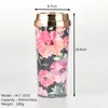 Water Bottles Double-layer Thickened Coffee Cup Card Insert Flower 16oz Plastic Insulated Portable Travel Out
