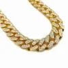 Dog Collars Leashes 125mm Pet Jewelry Rhinestone Collar Metal Strong Gold Cuban Link with Diamond for Dogs Puppy Cat Chain250w