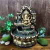 Fait à la main hindou Ganesha Statue fontaine d'eau intérieure LED paysage aquatique décorations pour la maison chanceux Feng Shui ornements humidificateur d'air T2003231S