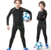 Kids running sets compression base layer sportswear soccer basketball pants long sleeve shirts tights sports leggings fitness5771972