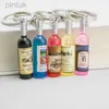 Keychains Lanyards Creative Simulation Wine Bottle Keychain for Women Harts Car Keyring Bag Purse Pendant Bar Party Promotional Gift Handicraft LDD240312