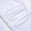 Jeans pour hommes européens et américains blanc moto denim personnalisé mode pantalon trou ruiné plus taille