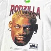 Saint Rebel Rodman American West Coast Street Graffiti Hip Hop Wash Tide Brand T-shirt dla mężczyzn Sbdd